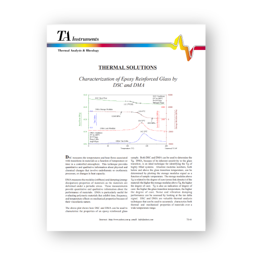 Thermal Solutions: Characterization of Epoxy Reinforced Glass by DSC and DMA