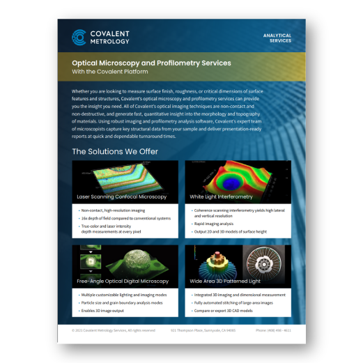 Optical Microscopy and Profilometry Services